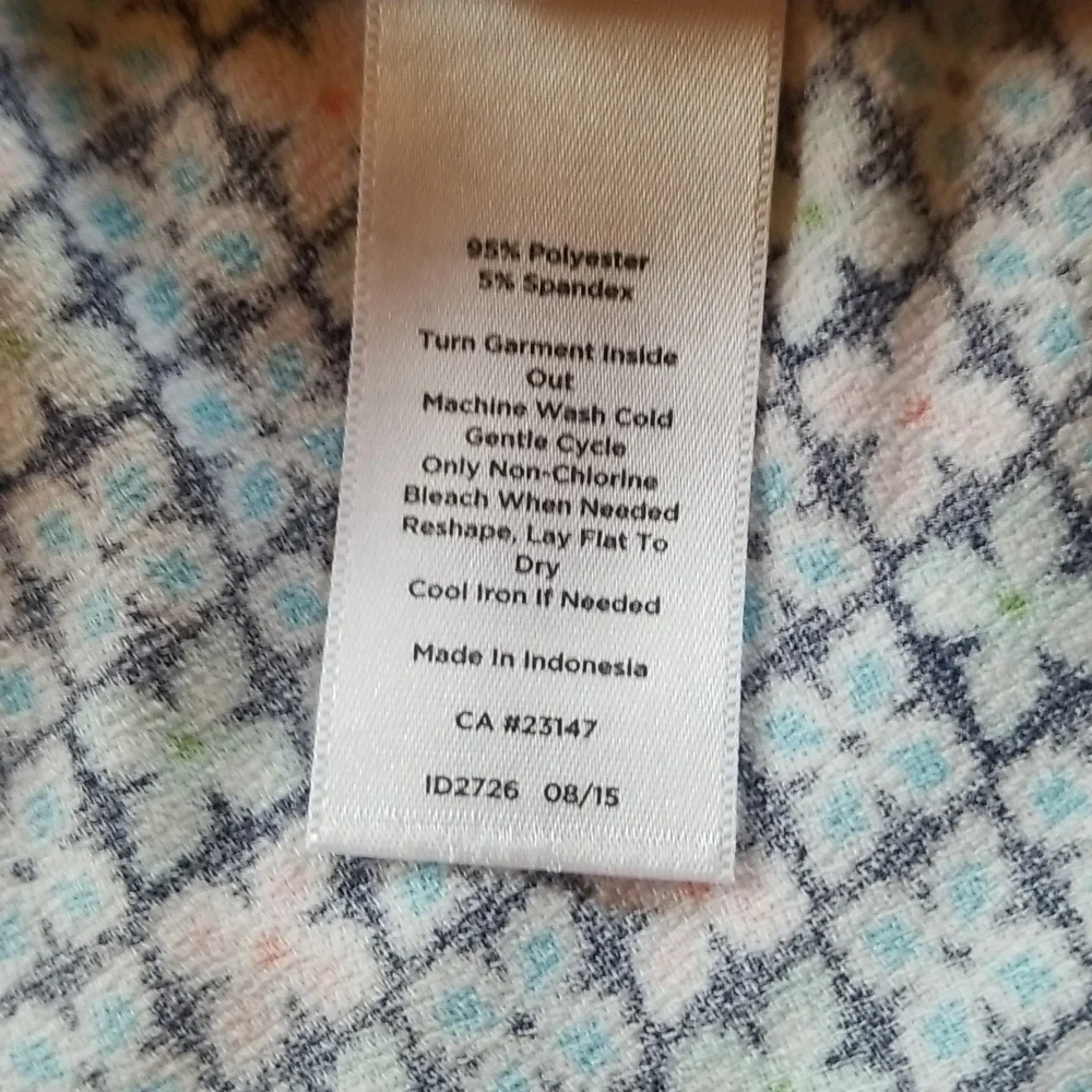 Talbots Blue, Green, and Pink Sleeveless Patterned Top, Size M, Worn Twice - Picture 6 of 8